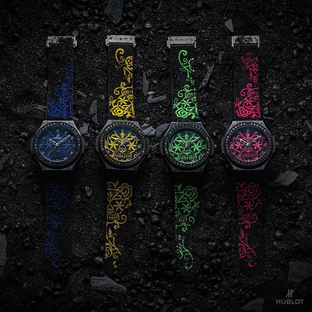 Đồng hồ Hublot BigBang Broderie Sugar Skull Fluo